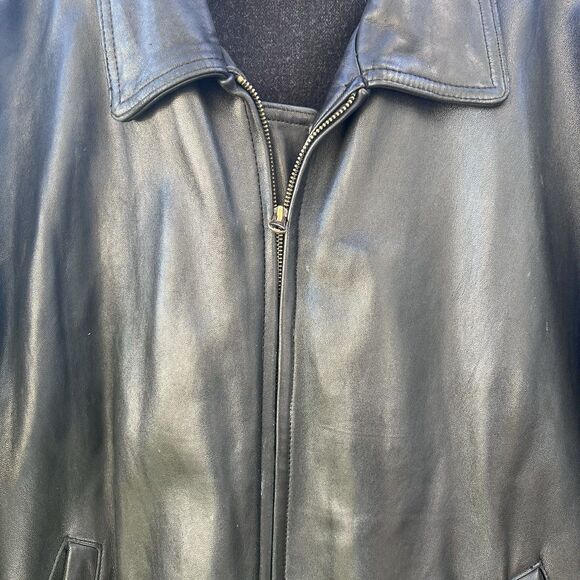 Joseph & Feiss Black Lambskin Leather Jacket Coat XX Large  Zip Front Bomber - Picture 9 of 13